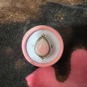 Elegant Pink Conch/Sterling Silver adjustable ring.